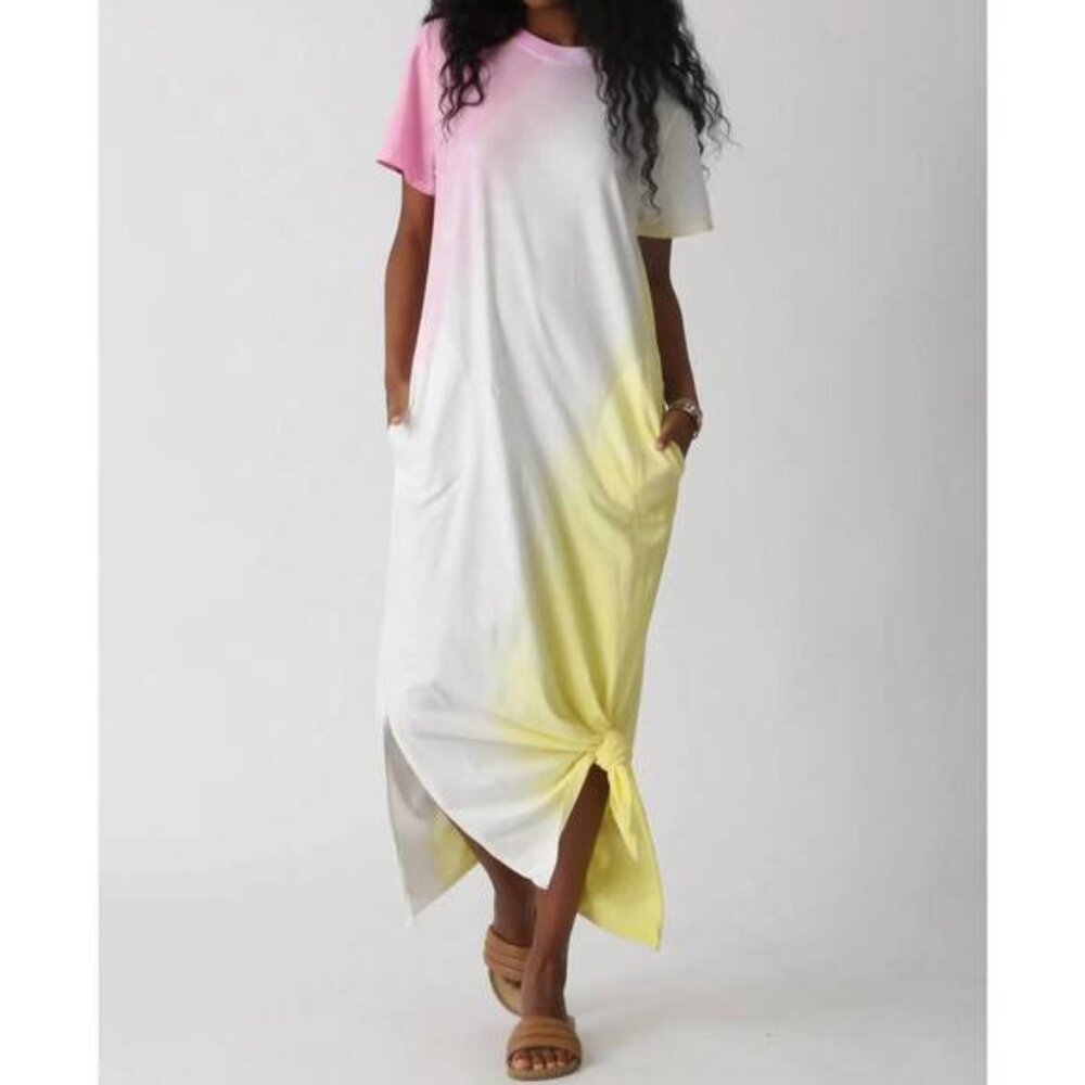 Electric & Rose Essex Dress in Sunset, Wild Pink, Cloud, Mellow Yellow